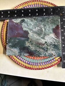 Rare Ocean Jasper Polished Slice Rough Edge Ideal As A Coaster #4