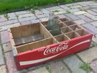 COKE COLA vintage crate w/ two bottles wooden