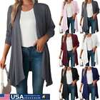 Womens Long Open Front Slouchy Cardigan Sweater Sleeve Casual Loose Drape Ladies