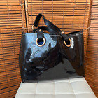 Marc Jacobs Women's PVC Coated Leather Handles Tote Shoulder Handbag Black Large