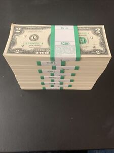100 TWO DOLLAR BILLS - $2 UNCIRCULATED SEQUENCIAL - 2017A Consecutive Order