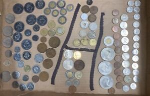 106 World Coins Bulk Lot Actual Coins in Photo Canada, Asia, Europe, South Ameri