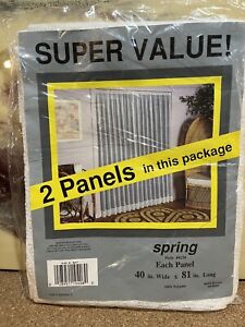 1 Pair Vintage Spring White Lace Curtain Panels Kmart Super Value USA