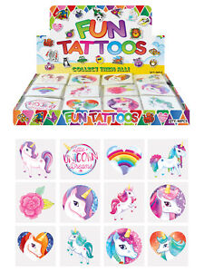 72 Unicorn Temporary Tattoos - Pinata Toy Loot/Party Bag Fillers Wedding/Kids