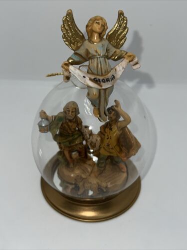 Fontanini Gloria Excelsis Deo Angel Diorama Globe Teardrop Christmas Ornament