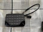 COACH Signature Wristlet with Black Leather Trim and Hang Tag EUC