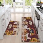 Farmhouse Kitchen Mats Sets 2 Piece Rooster Kitchen Rugs and Mats Non Skid Wa...