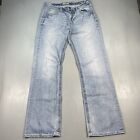 Buckle Jeans Mens 32x33 Tyler Bootcut Flared Relaxed Fit BKE 32L Faded Whiskers