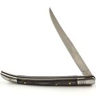 Cannon Black Pakkawood Spanish Style Folder Pocket Knife CAN09 Long Clip Blade