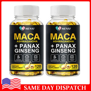 MACA ROOT Capsules Peruvian Maca Extract for Men Organic Vitamins 240 Pills