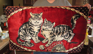 Vintage 2 Cats tapestry  Wall Hanging.  36