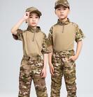 Summer Kids Child camo Tops+ pant outfits Boys Girls military training clothing