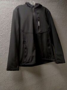 Reebok Hoodie Track Jacket Mens Large Black Full Zip Long Sleeve NWT