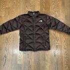 Girls North Face 550 Goose Down Puffer Jacket Girls Size Large L Brown Collared