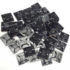 NiftyPlaza 100 Pack Black Cable Tie Mounts Self ADHESIVE Clips Base 20mm x 20mm