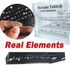 Periodic Table of Elements Table Real Elements Displays Acrylic Chemistry Chart
