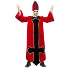 Adult Men's Evil Bishop Priest Religious Halloween Costume Robe Gown Hat S-2XL