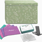 Toss Homes Recipe Box with Cards and Dividers- 40x Recipe Cards 6”x4” Sage Green