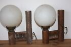 Pair of Rattan and Globe Wall Appliques