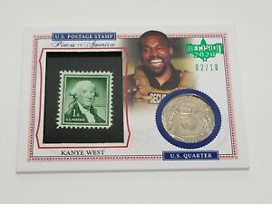 2020 Decision Pieces Of America Green Foil Kanye West U.S. Stamp + Quater /10 YE