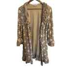 Young Essence Tan Lace Ruffle Open Front Cardigan size XL