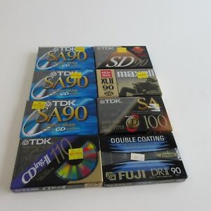 8 Mixed TDK SA-X 90 100 IEC II/TYPE II Maxwell XL Fuji DR Cassette Tapes New!
