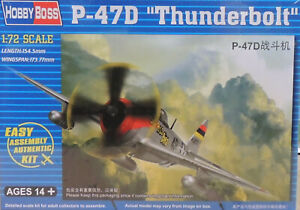 WWII USAF P-47D THUNDERBOLT BUBBLETOP HOBBY BOSS 1:72 PLASTIC MODEL AIRPLANE KIT