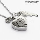 Heart Urn Necklace For Ashes Cremation Memorial Keepsake Jewelry 12 Birthstones