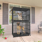Extra Large Dog Crate Heavy Duty Stackable Dog Cage Kennel w/ Tray & Lock Latch
