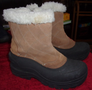 Thermolite leather lined winter boots women's sz 10 *
