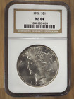 New Listing1922 S$1 Silver Peace Dollar - NGC MS 64 - FREE SHIPPING! #0071