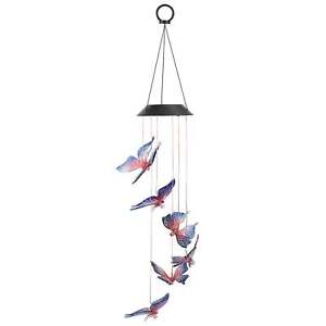 Solar LED Butterfly Wind Chimes Color Changing LED Butterfly String Light Patio