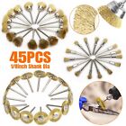 45x Brass Wire Wheel Cup Pen Brush Mix Set For Dremel Rotary Tool Die Grinder