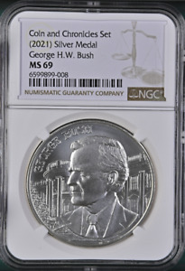 2021 George H.W. Bush Silver Medal - NGC MS69