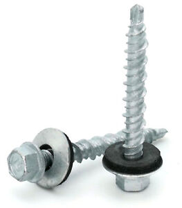#10 Hex Washer Head Roofing Screws Mech Galv Mini-Drillers | Unpainted Finish