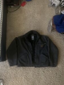 Vintage Carhartt J97 Black Detroit Trucker Blanket Lined Jacket Faded Sz XL