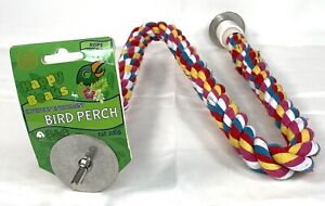 Rope Bird Perch Multi Colored 37 x 1.5 x 1.5 inches Bendable Happy Beaks