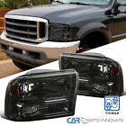 Fits Ford 99-04 F250 F350 Super Duty 00-04 Excursion Smoke Headlights Head Lamps