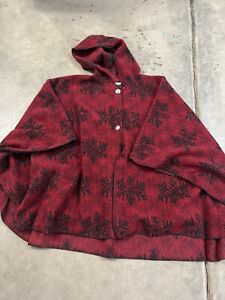 Vintage Vermont County Store Poncho Hoodie 2 Button XL/2XL