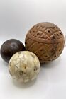 3 Decorative Glazed Mosaic Balls Orbs Spheres  4-6