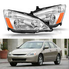 For 2003-2007 Honda Accord Chrome Amber Headlights Head Lamps Accessories AUXITO (For: 2007 Honda Accord)