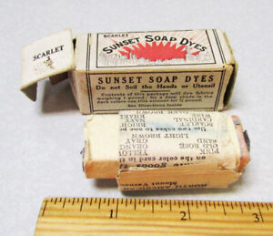 vintage Sunset soap dyes in original box, great graphics, nice decor item