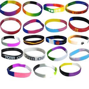 LGBTQ Gay Pride Silicone Bracelets Individual and Wholesale Lots LGBT GLBT Queer