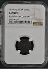 NGC GENUINE 1835 ( M ) 1/12 Anna EAST INDIA COMPANY EIC - Discount on Multiple !