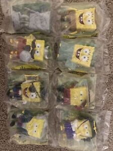 Lot Of 8 2005 Spongebob Lost In Time Burger King Toys. RARE FIND