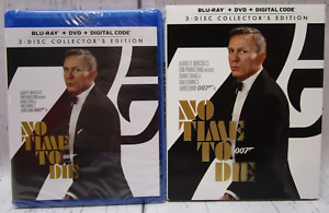No Time To Die 3 Disc Collectors Edition 007 (Blu-Ray, DVD, Digital) Slipcover