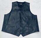 Scully Black Leather Western Biker Lined Vintage Vest 5 Button Mens 48 XL