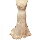 Da Vinci Strapless Fit & Flare Sheath Wedding Dress in white size 6