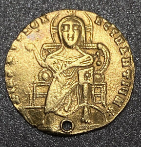 Ancient Gold Coin 867AD Byzantine Empire Basil Macedonian Solidus Jesus Christ $