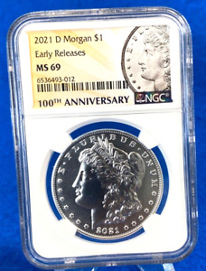 2021 D Morgan Silver Dollar $1 NGC MS69 100th Anniversary